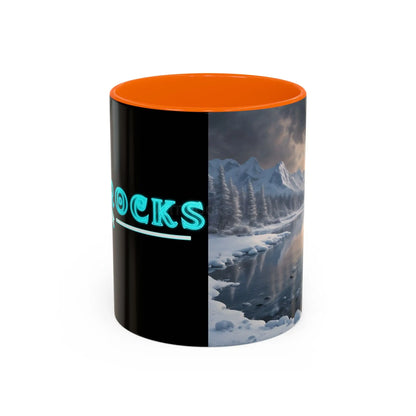 Winter Lake Coffee Mug – Snowy Mountain Landscape Accent Mug - Mug
