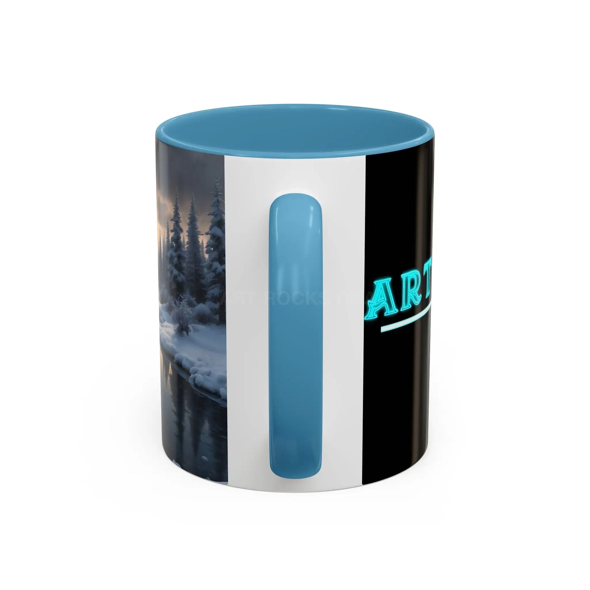 Winter Lake Coffee Mug – Snowy Mountain Landscape Accent Mug - Mug