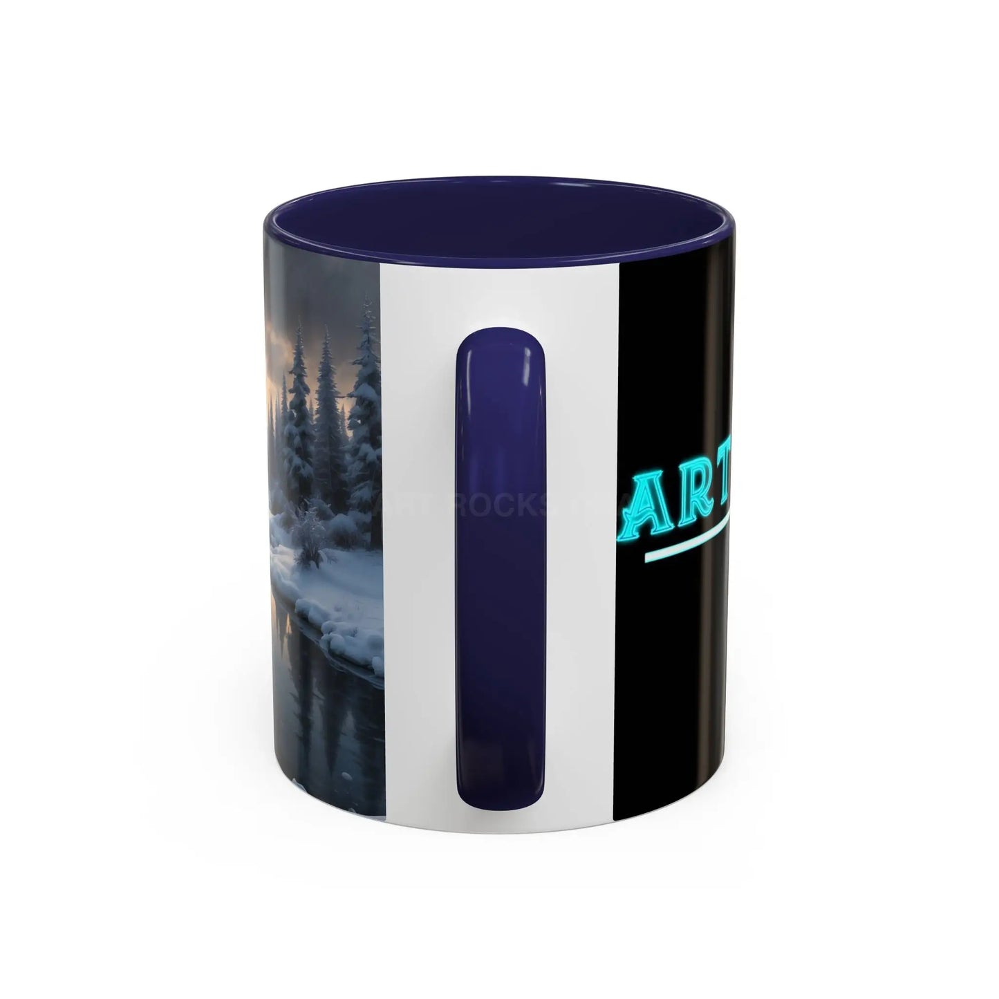 Winter Lake Coffee Mug – Snowy Mountain Landscape Accent Mug - Mug