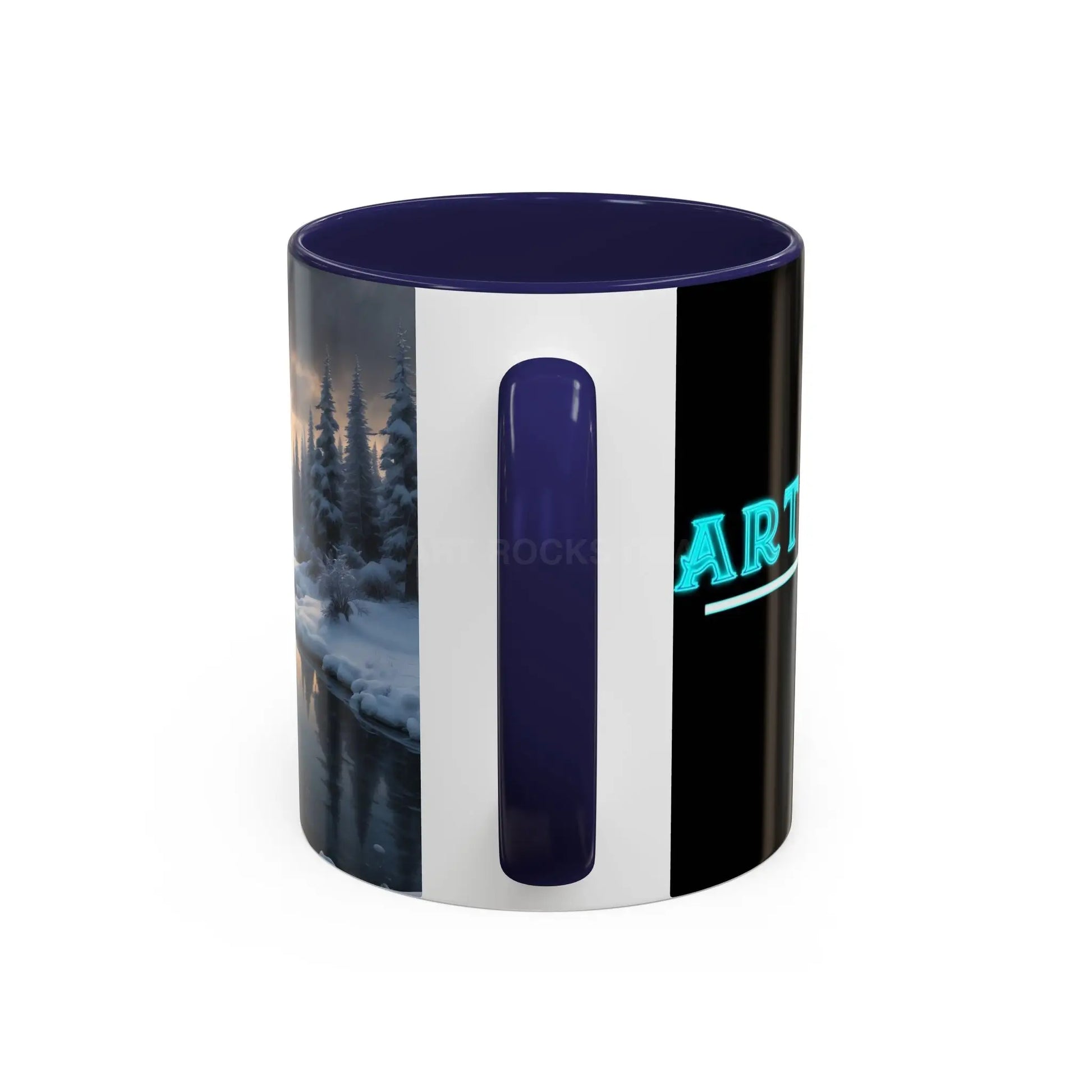 Winter Lake Coffee Mug – Snowy Mountain Landscape Accent Mug - Mug