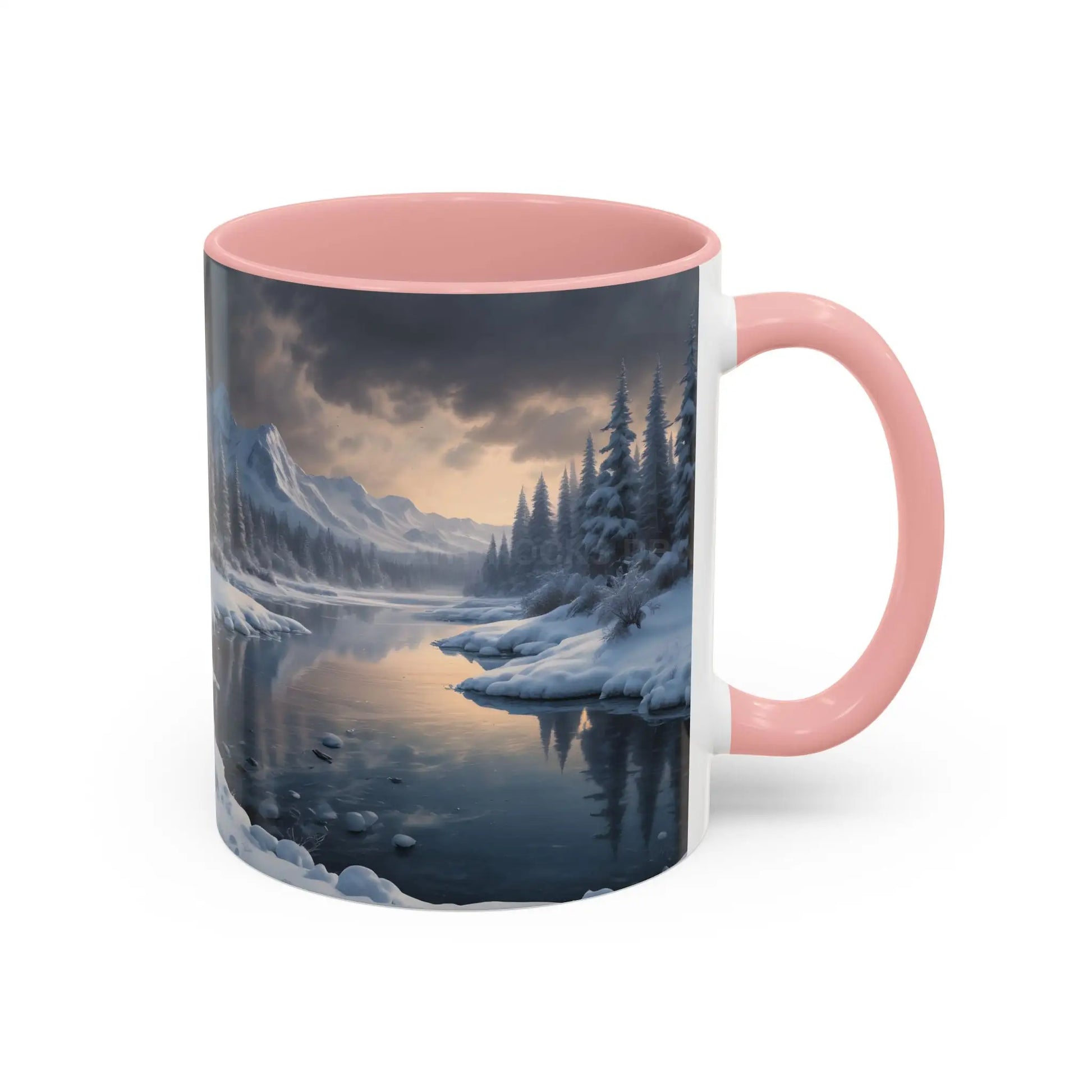 Winter Lake Coffee Mug – Snowy Mountain Landscape Accent Mug - Mug