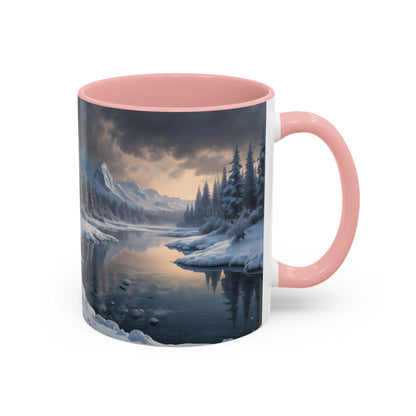 Winter Lake Coffee Mug – Snowy Mountain Landscape Accent Mug - Mug