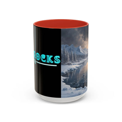 Winter Lake Coffee Mug – Snowy Mountain Landscape Accent Mug - Mug