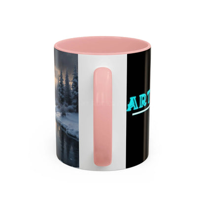 Winter Lake Coffee Mug – Snowy Mountain Landscape Accent Mug - Mug
