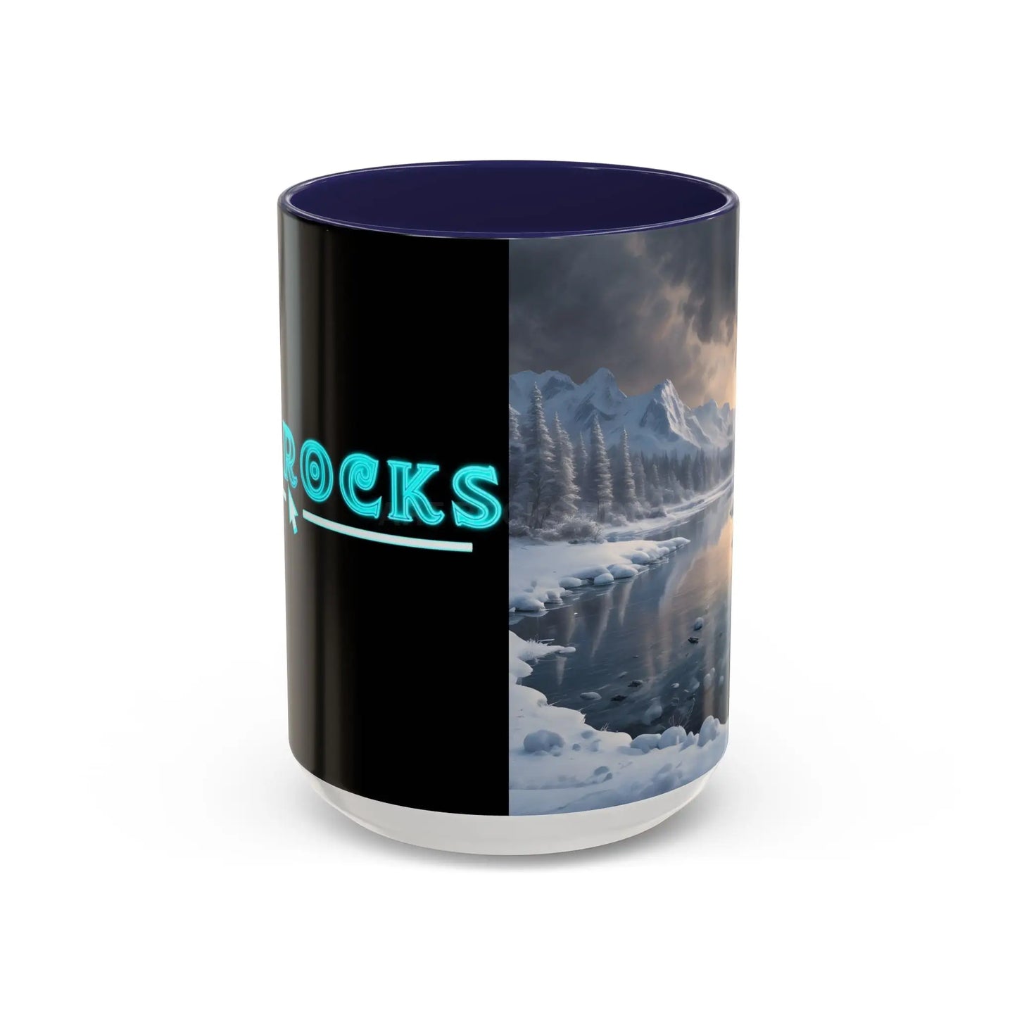 Winter Lake Coffee Mug – Snowy Mountain Landscape Accent Mug - Mug