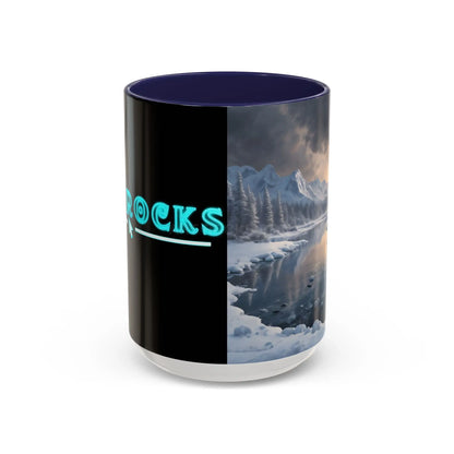 Winter Lake Coffee Mug – Snowy Mountain Landscape Accent Mug - Mug