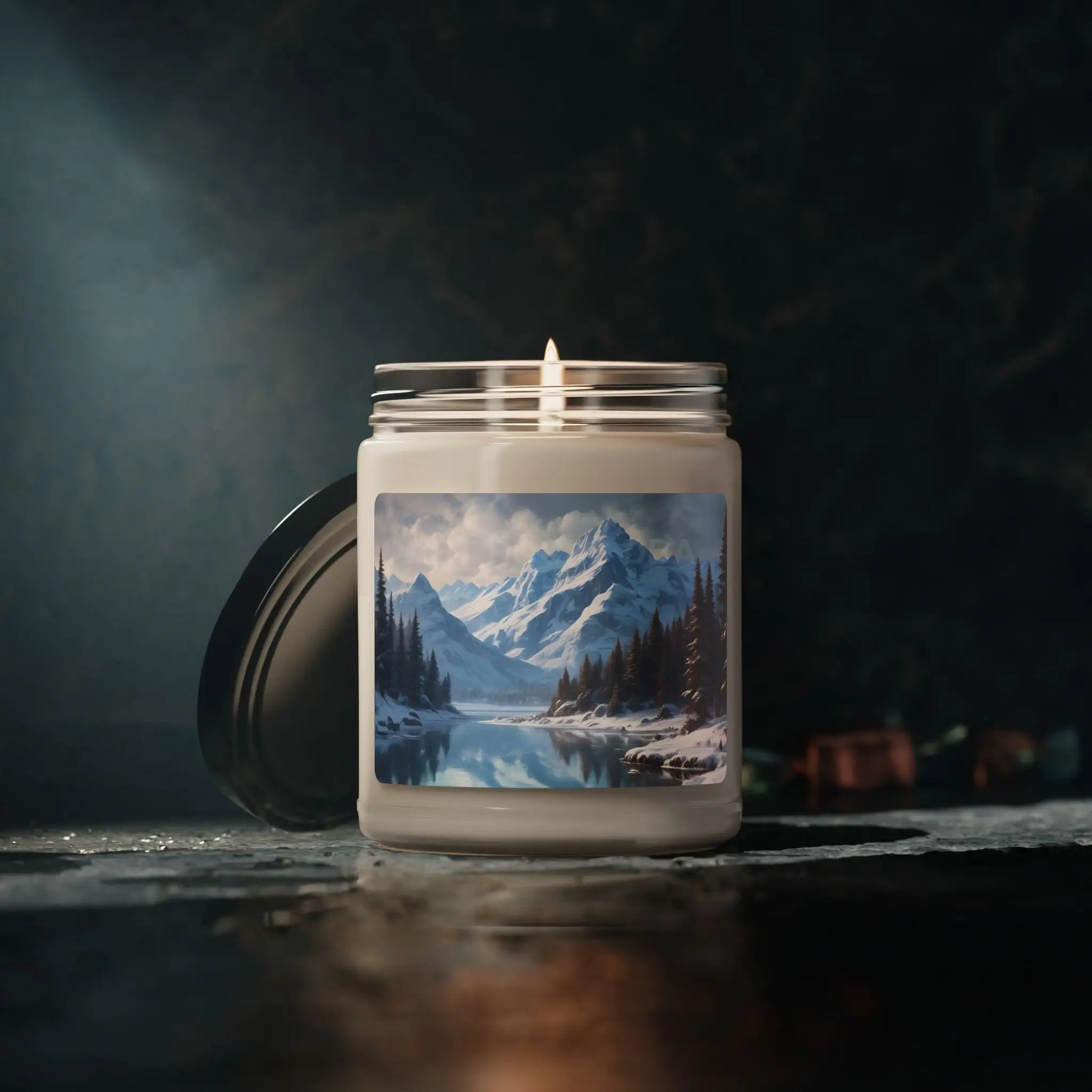 Winter Lake in The Mountains Scented Soy Candle Cozy Home Decor Gift for Nature Lovers Relaxation Aromatherapy - Home