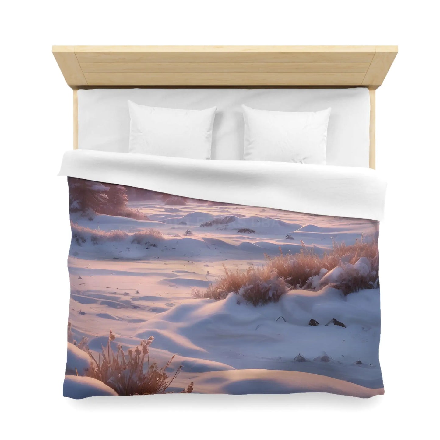 Winter Meadow Sunset Landscape Microfiber Duvet Cover - Home Decor