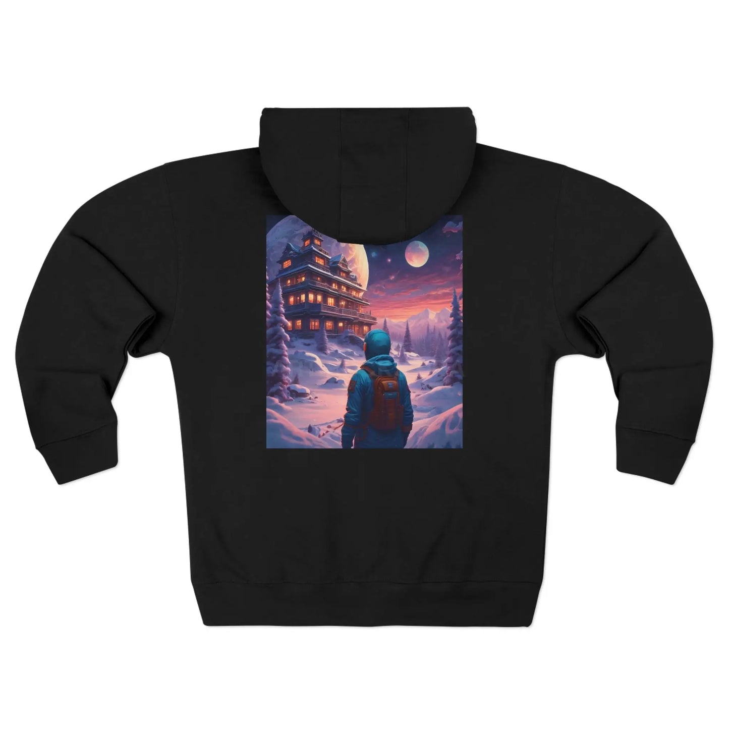Winter Retro Futuristic Zip-Up Hoodie - XS / Black - Hoodie
