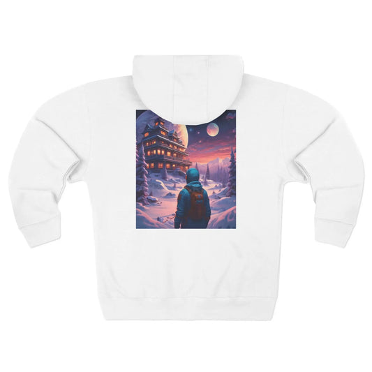 Winter Retro Futuristic Zip-Up Hoodie - XS / White - Hoodie