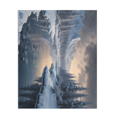 Winter River Landscape Puzzle — Serene Snowy Mountains 120/252/500-Piece Jigsaw - Puzzle