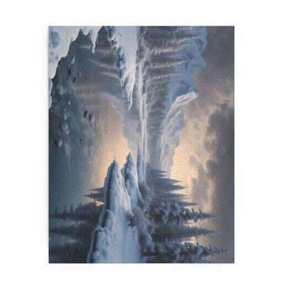 Winter River Landscape Puzzle — Serene Snowy Mountains 120/252/500-Piece Jigsaw - Puzzle