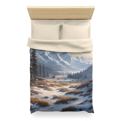 Winter Snow Meadow in the Mountains - Cozy Home Decor Duvet Cover - Home Decor