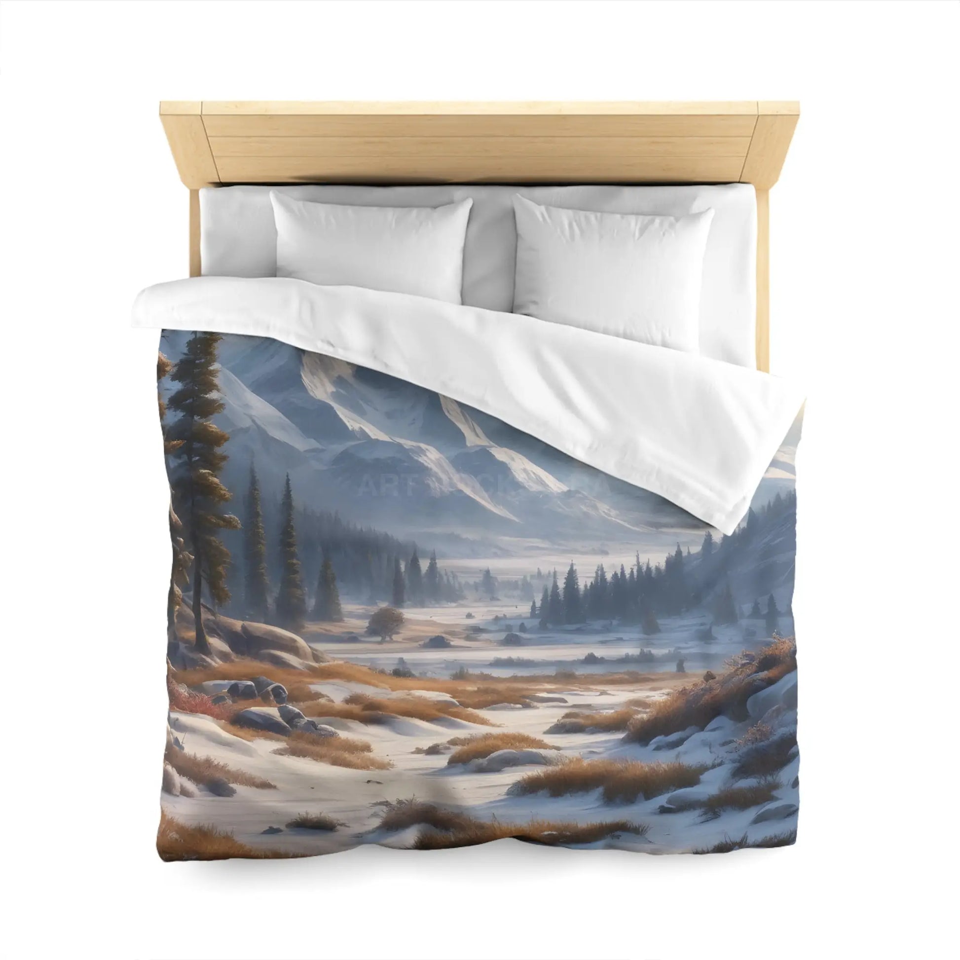 Winter Snow Meadow in the Mountains - Cozy Home Decor Duvet Cover - Home Decor