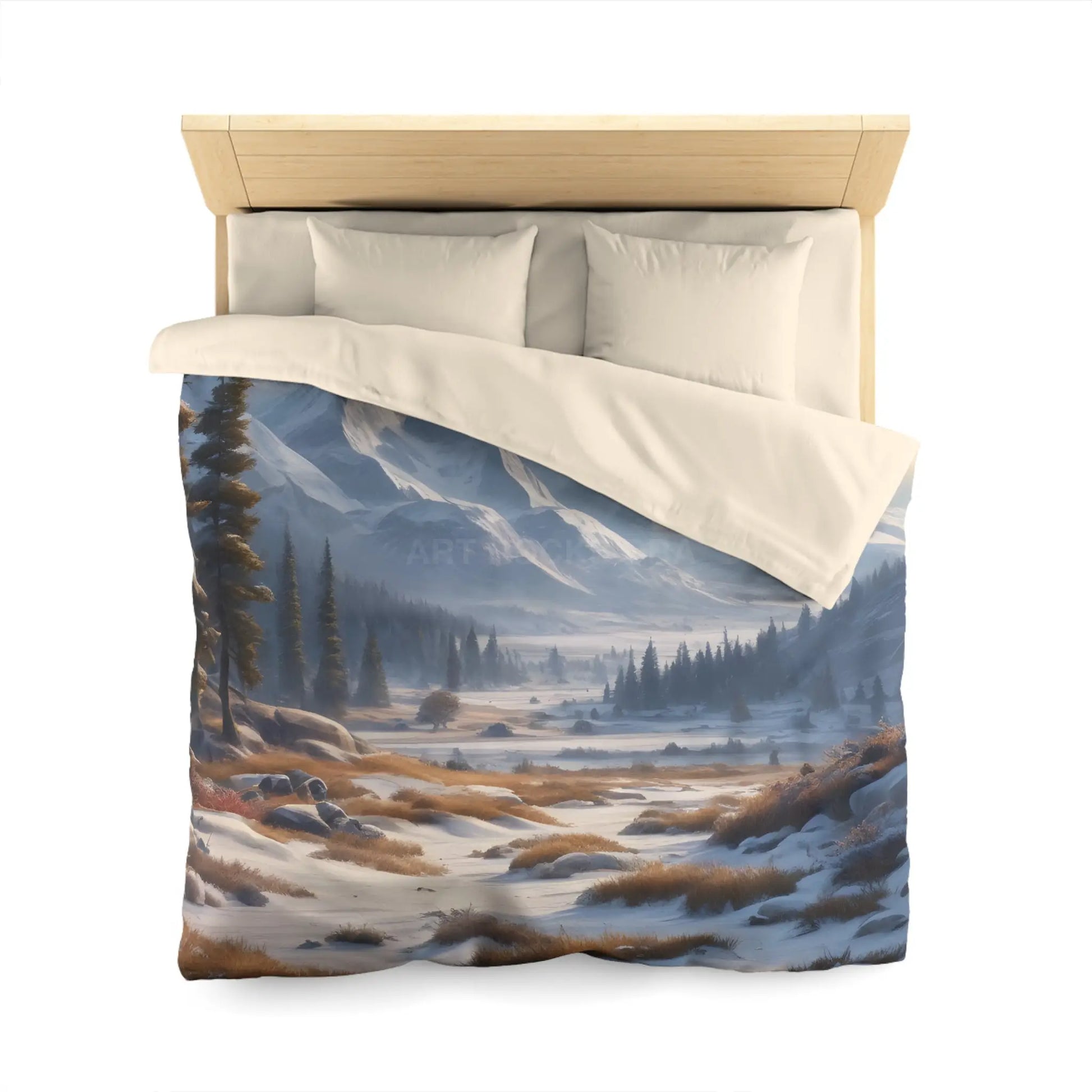 Winter Snow Meadow in the Mountains - Cozy Home Decor Duvet Cover - Home Decor