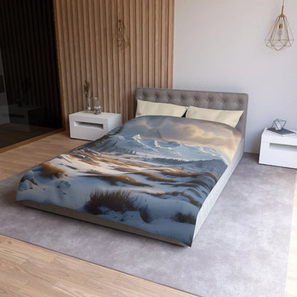Winter Snow Meadow in the Mountains - Cozy Home Decor Duvet Cover - Home Decor