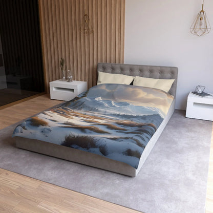 Winter Snow Meadow in the Mountains - Cozy Home Decor Duvet Cover - Home Decor