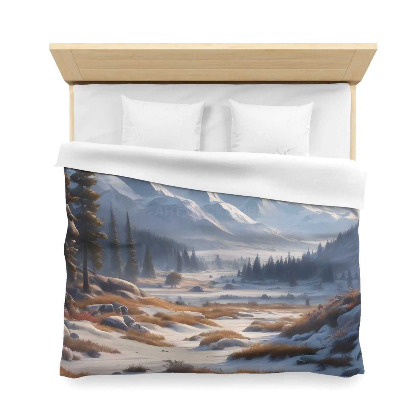 Winter Snow Meadow in the Mountains - Cozy Home Decor Duvet Cover - Home Decor