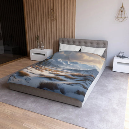 Winter Snow Meadow in the Mountains - Cozy Home Decor Duvet Cover - Home Decor