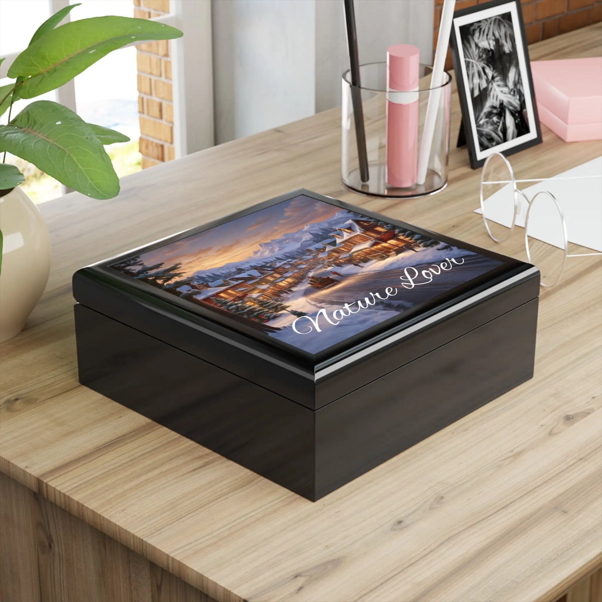 Winter Village Jewelry Box — ’Nature Lover’ Scenic Keepsake - Home Decor