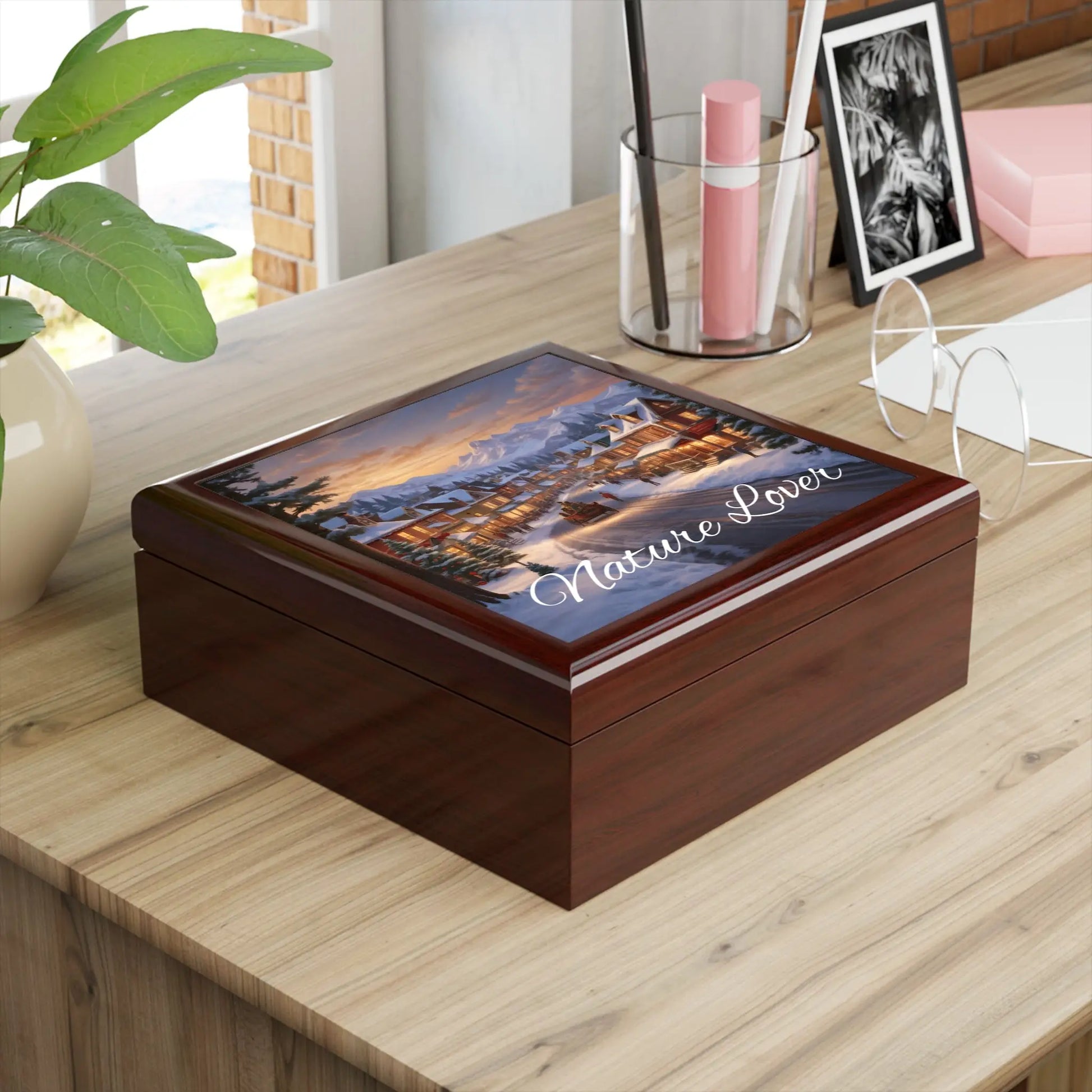 Winter Village Jewelry Box — ’Nature Lover’ Scenic Keepsake - Home Decor