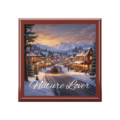 Winter Village Jewelry Box — ’Nature Lover’ Scenic Keepsake - Red Mahogany / One size - Home Decor