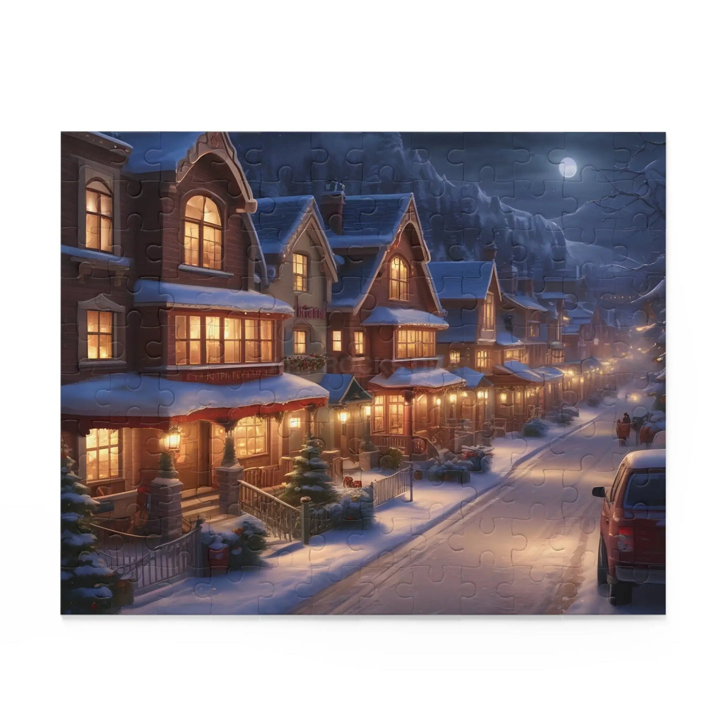 Winter Village Night Jigsaw Puzzle — (120/252/500 pcs) - Puzzle