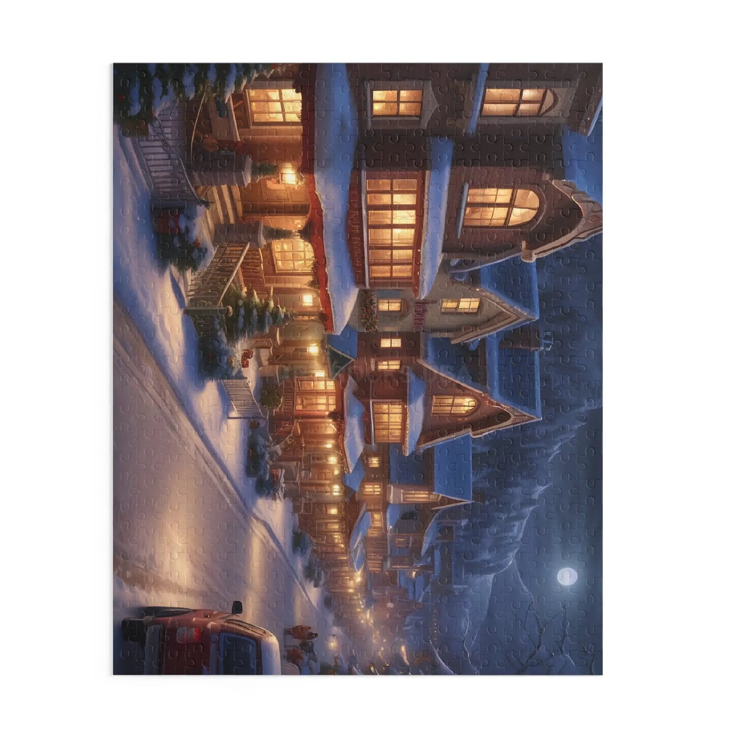 Winter Village Night Jigsaw Puzzle — (120/252/500 pcs) - Puzzle