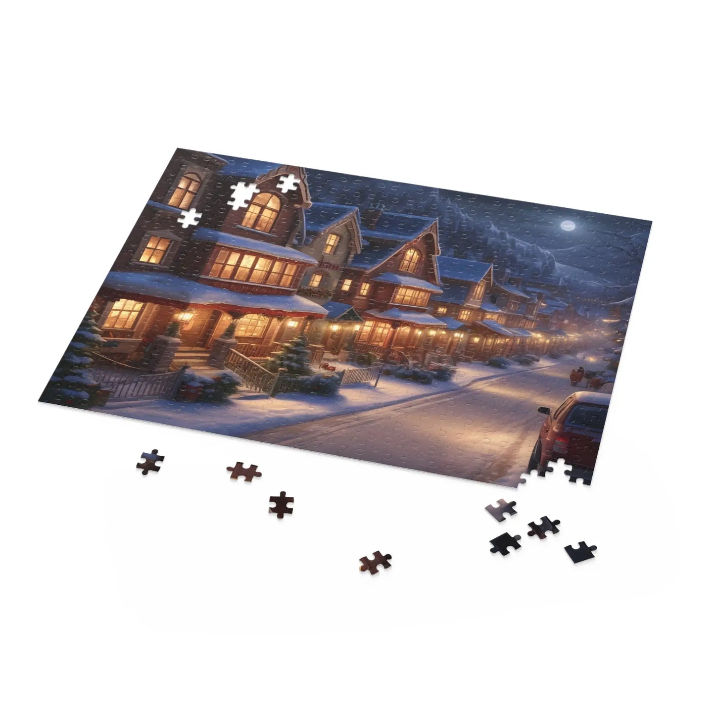 Winter Village Night Jigsaw Puzzle — (120/252/500 pcs) - Puzzle