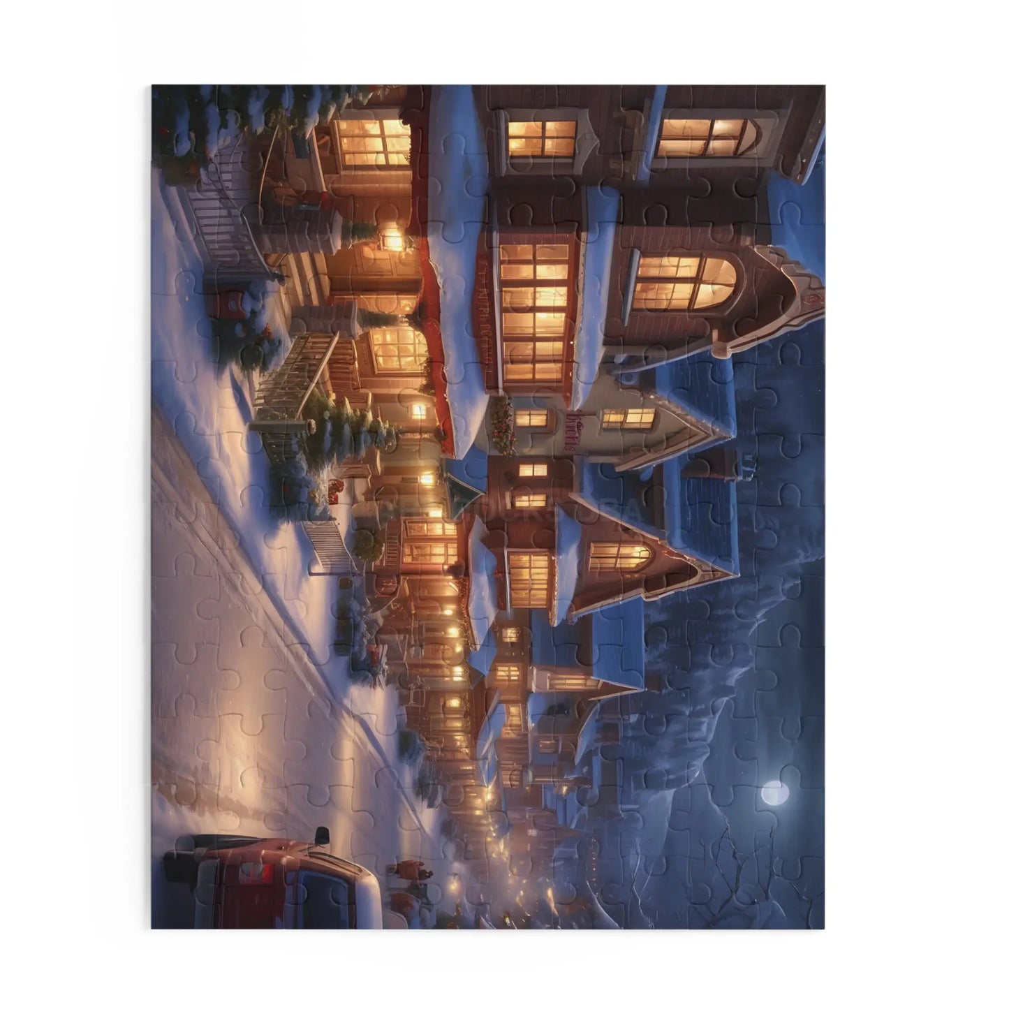 Winter Village Night Jigsaw Puzzle — (120/252/500 pcs) - Puzzle