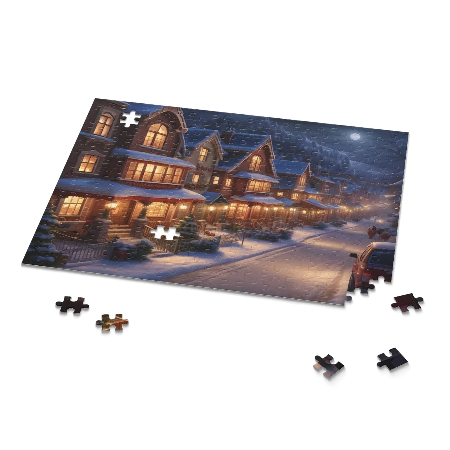 Winter Village Night Jigsaw Puzzle — (120/252/500 pcs) - Puzzle