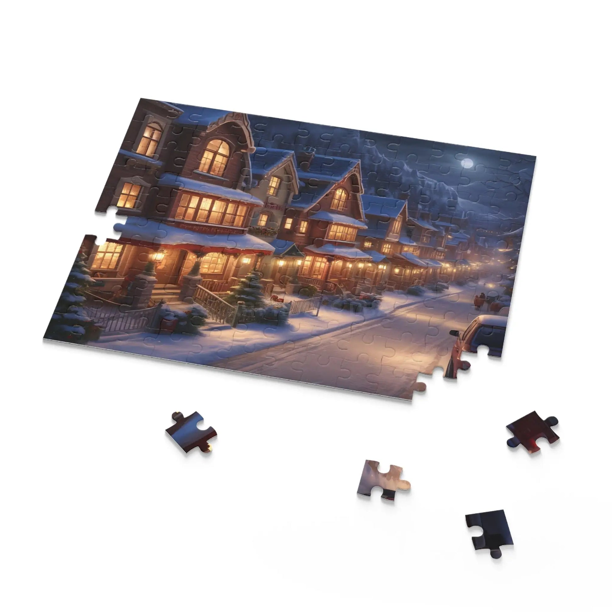 Winter Village Night Jigsaw Puzzle — (120/252/500 pcs) - Puzzle