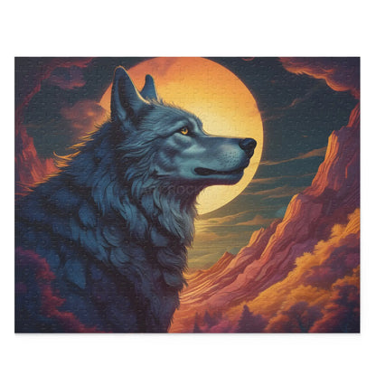 Wolf at Sunset Jigsaw Puzzle (120/252/500 pcs) - 20’’ × 16’’ (500 pcs) - Puzzle