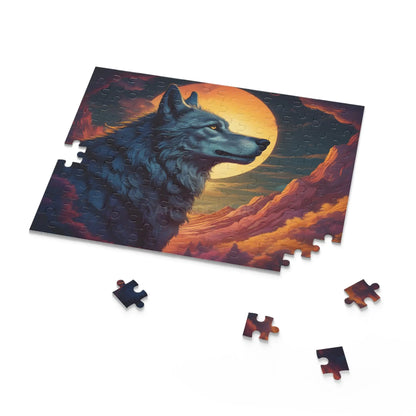 Wolf at Sunset Jigsaw Puzzle (120/252/500 pcs) - Puzzle