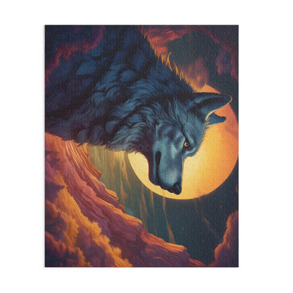 Wolf at Sunset Jigsaw Puzzle (120/252/500 pcs) - Puzzle