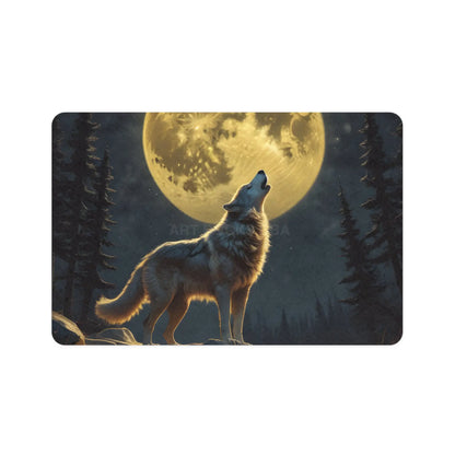 Wolf Howl Pet Food Mat — Moonlit Forest Dog & Cat Feeding Mat (12x18) - 12’’ × 18’’ / Rectangle - Pets