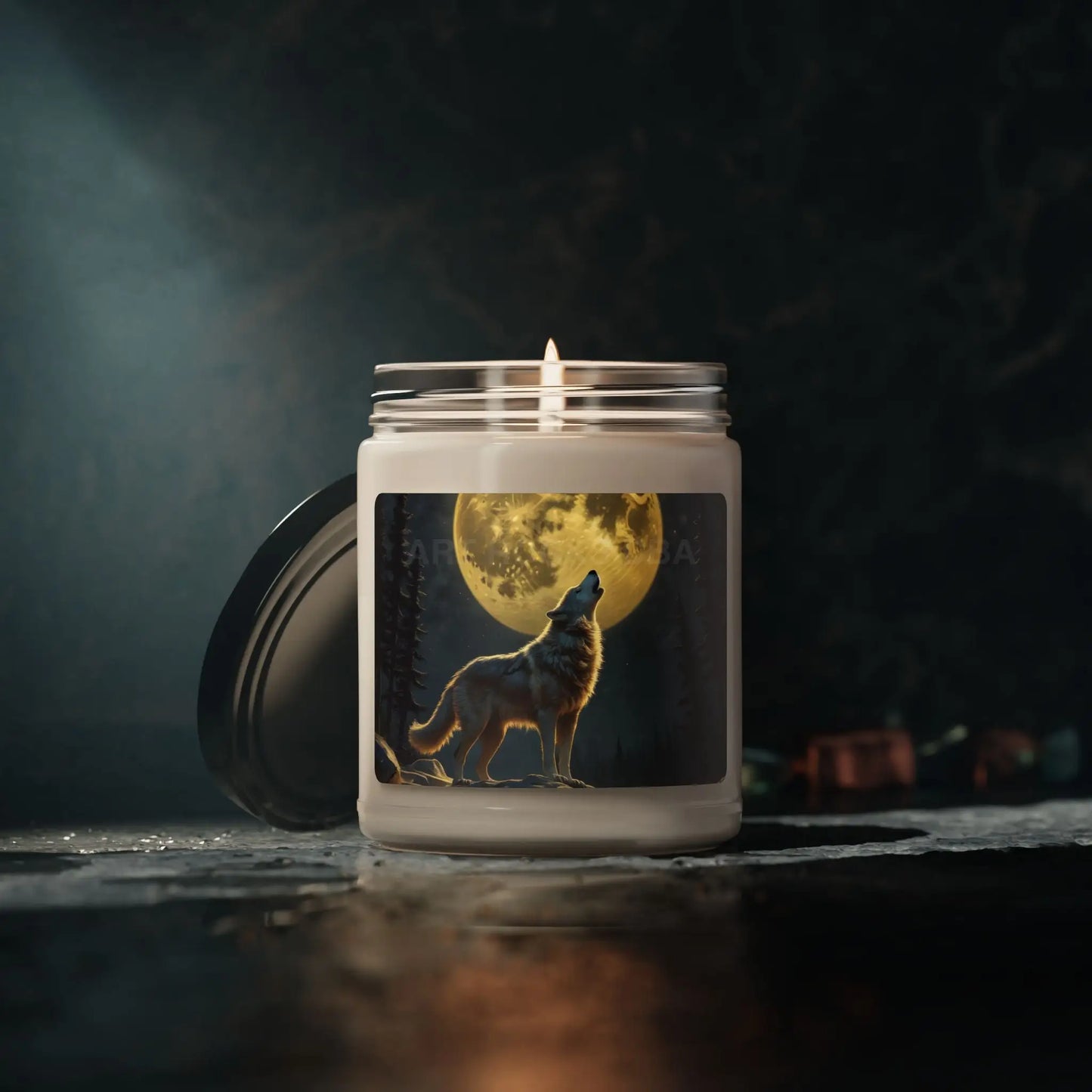 Wolf Howling at the Moon Candle | Aromatherapy Gift Home Decor Eco-Friendly Soothing Candle Nature Lover Gift - Home