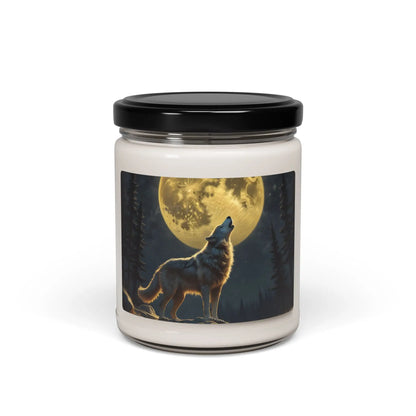 Wolf Howling at the Moon Candle | Aromatherapy Gift Home Decor Eco-Friendly Soothing Candle Nature Lover Gift