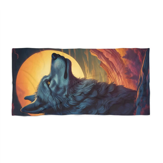 Wolf Moon Beach Towel - 36’’ × 72’’ - Home Decor