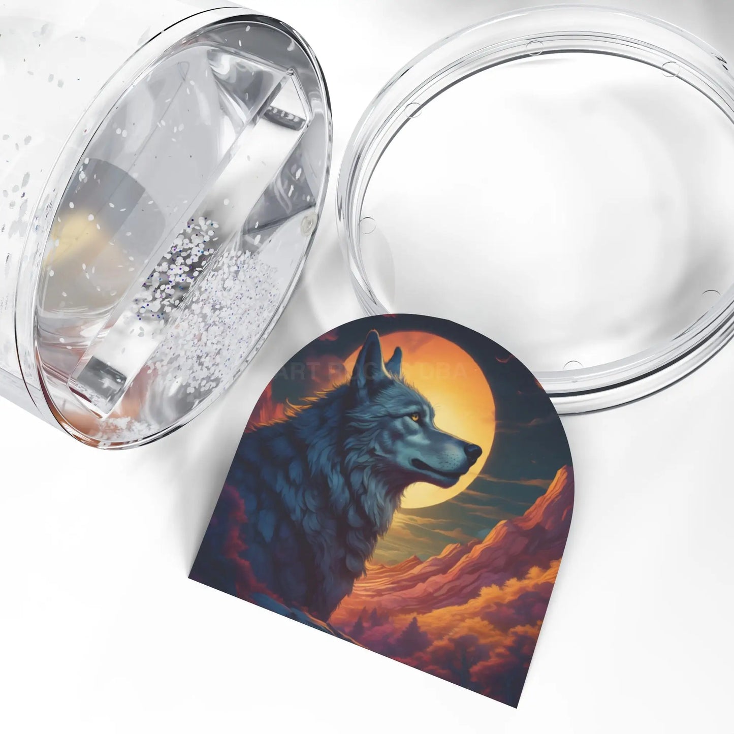 Wolf Snow Globe – Scenic Moonlit Canine Keepsake - 3.5’’ × 3.4’’ - Home Decor