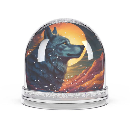 Wolf Snow Globe – Scenic Moonlit Canine Keepsake - 3.5’’ × 3.4’’ - Home Decor