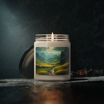 Yellow Flowering Valley Scented Candle Relaxing Home Decor Gift for Meditation Aromatherapy Eco-Friendly Soy Wax Candle