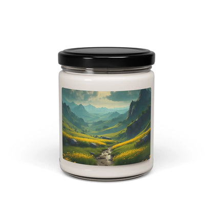 Yellow Flowering Valley Scented Candle Relaxing Home Decor Gift for Meditation Aromatherapy Eco-Friendly Soy Wax Candle